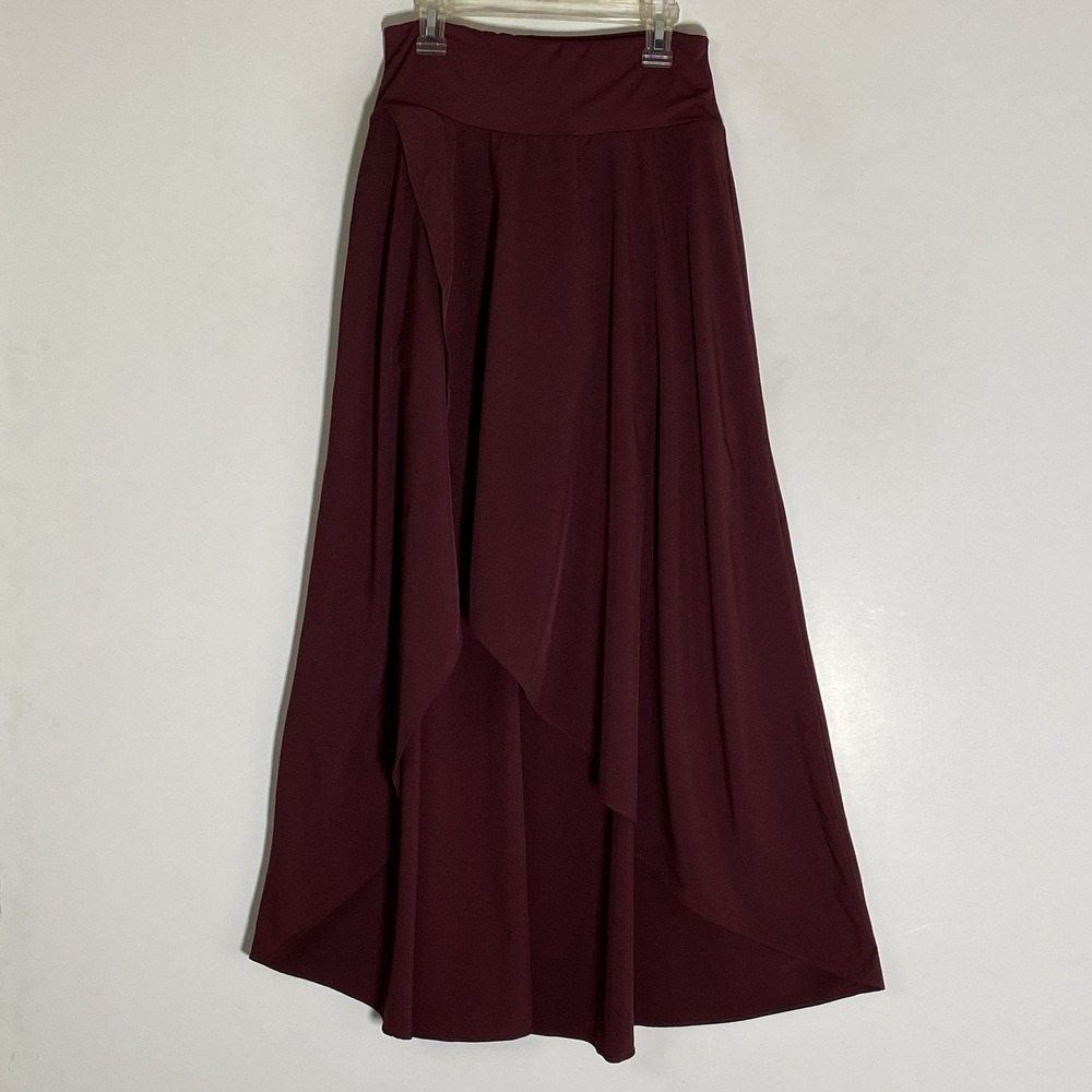 Halara Breezeful Maxi Skirt Womens Small Burgundy Flowy High Low Shorts Liner S